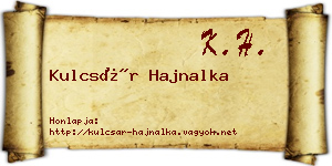 Kulcsár Hajnalka névjegykártya